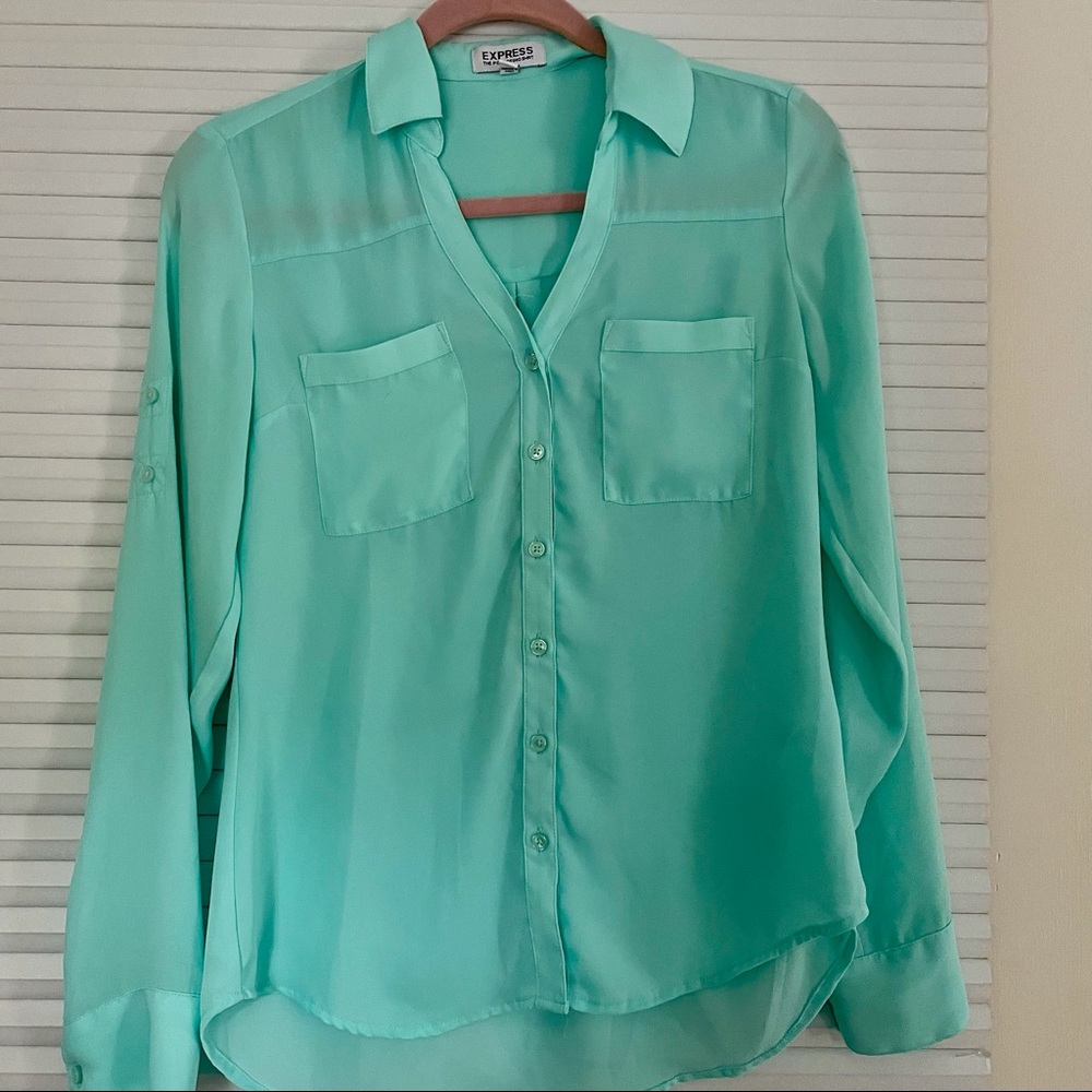 Express Portofino Top - Seafoam Green